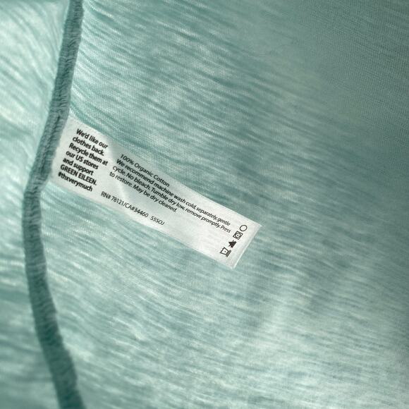 EILEEN FISHER Top L Slub Organic Cotton Jersey Scoop Neck Dolman Sleeve Blue - Picture 7 of 12